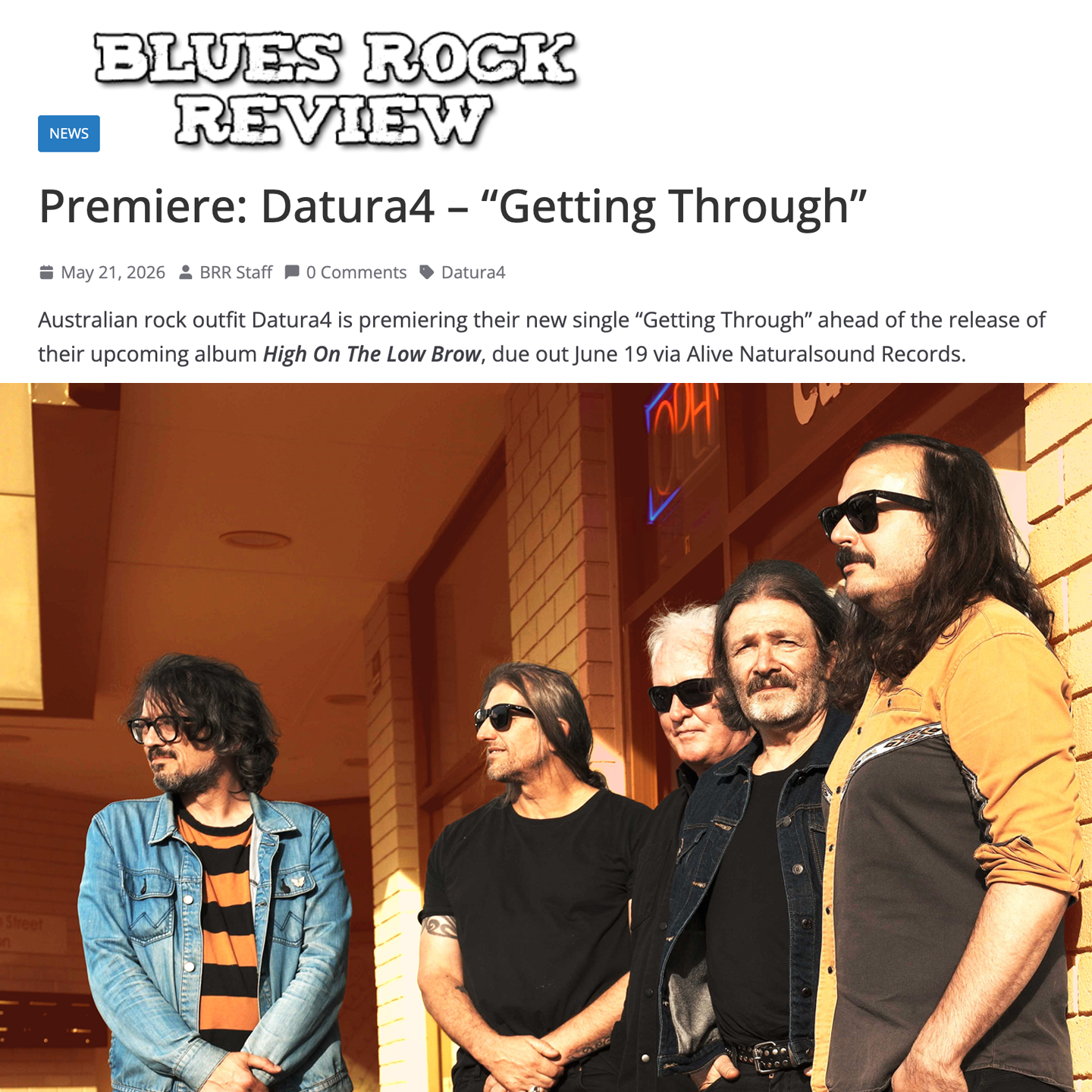 Aussie Band Datura4 Unveils New Track 